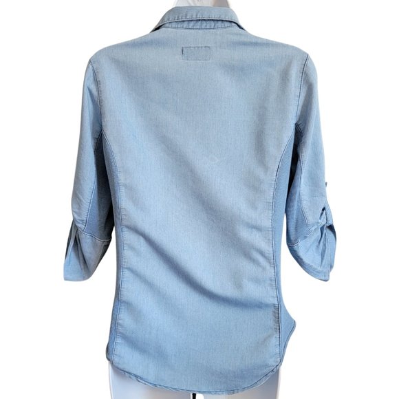 Cavalini Denim Collection Women's Blue Button-Down Shirt, Size Small (EUC) - Picture 5 of 6